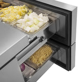 Turbo Air Super Deluxe Chef Base, Extended Top, 2 section, 4 Drawers, 89"W