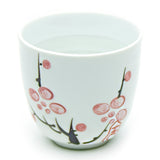 Japanese Snow White Cherry Blossom Sakura Ceramic Tea Set with Strainer Teapot with Side Easy Pour Handle and 2 Tea Cups