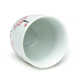 Japanese Snow White Cherry Blossom Sakura Ceramic Tea Set with Strainer Teapot with Side Easy Pour Handle and 2 Tea Cups
