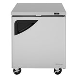Turbo Air Super Deluxe Undercounter Refrigerator, 1 Section, 1 Door, 27"W