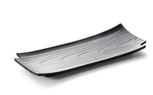11 × 4 in Matte Black Melamine Wood-Pattern Plate