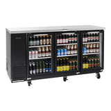 Turbo Air Back Bar Cooler, 2 Section, 73"W, Glass Door