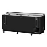Turbo Air Super Deluxe Bottle Cooler, 80"W, Black