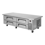 Turbo Air Super Deluxe Chef Base, Extended Top, 2 section, 4 Drawers, 72"W