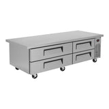 Turbo Air Super Deluxe Chef Base, Extended Top, 2 section, 4 Drawers, 72"W