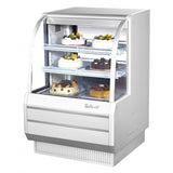 Turbo Air Dry Curved Glass Bakery Case, 36"W, White or Black