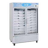 Turbo Air Glass Door Ice Merchandiser, 2 Section, 2 Door, 54"W