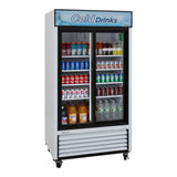 Turbo Air Sliding Glass Door Refrigerated Merchandiser, 2 Section, 41"W