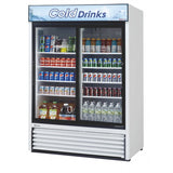 Turbo Air Standard Glass Door Merchandiser, 2 Section, LED Ad Panel, 48"W
