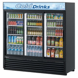 Turbo Air Standard Glass Door Merchandiser, 3 Section, LED Ad Panel, 69"W