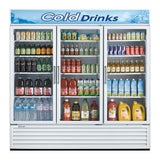 Turbo Air Standard Glass Door Merchandiser, 3 Section, LED Ad Panel, 78"W