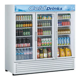 Turbo Air Standard Glass Door Merchandiser, 3 Section, LED Ad Panel, 78"W