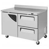 Turbo Air Super Deluxe Worktop Freezer, 2 Section, 1 Door, 2 Drawer, 48"W