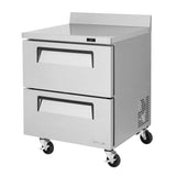 Turbo Air Super Deluxe Worktop Refrigerator, 1 Section, 2 Drawer, 27"W