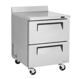 Turbo Air Super Deluxe Worktop Refrigerator, 1 Section, 2 Drawer, 27"W