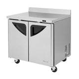 Turbo Air Super Deluxe Worktop Refrigerator, 2 Section, 2 Door, 36"W