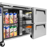 Turbo Air Super Deluxe Worktop Freezer, 2 Section, 1 Door, 2 Drawer, 48"W
