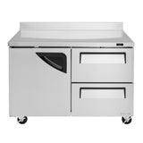 Turbo Air Super Deluxe Worktop Refrigerator, 2 Section, 1 Door, 2 Drawer, 48"W