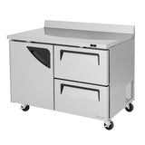 Turbo Air Super Deluxe Worktop Refrigerator, 2 Section, 1 Door, 2 Drawer, 48"W