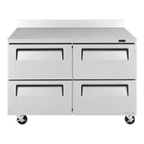 Turbo Air Super Deluxe Worktop Refrigerator, 2 Section, 4 Drawer, 48"W