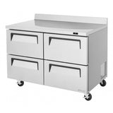 Turbo Air Super Deluxe Worktop Refrigerator, 2 Section, 4 Drawer, 48"W
