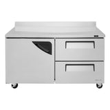 Turbo Air Super Deluxe Worktop Refrigerator, 2 Section, 1 Door, 2 Drawers, 60"W