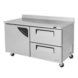 Turbo Air Super Deluxe Worktop Refrigerator, 2 Section, 1 Door, 2 Drawers, 60"W