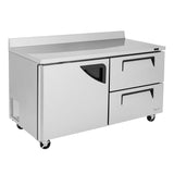 Turbo Air Super Deluxe Worktop Refrigerator, 2 Section, 1 Door, 2 Drawers, 60"W