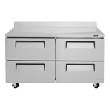 Turbo Air Super Deluxe Worktop Refrigerator, 2 Section, 4 Drawer, 60"W