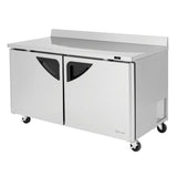 Turbo Air Super Deluxe Worktop Refrigerator, 2 Section, 2 Doors, 60"W