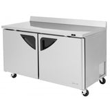 Turbo Air Super Deluxe Worktop Freezer, 2 Section, 2 Door, 60"W
