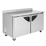 Turbo Air Super Deluxe Worktop Refrigerator, 2 Section, 2 Doors, 60"W