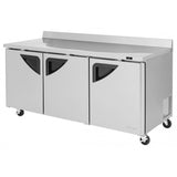 Turbo Air Super Deluxe Worktop Refrigerator, 3 Section, 3 Door, 72"W