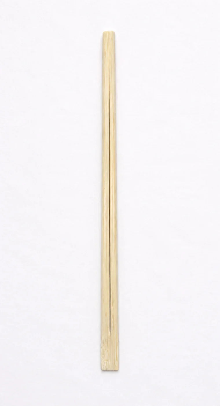 Full-length Bamboo Tenso disposable chopsticks with a straight tapered square profile