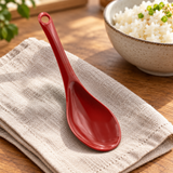 031-R melamine serving spoon beside rice
