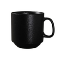 11 oz Textured Black Stackable Mug — Oven Safe to 400°F