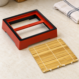 1-532-2 soba tray and mat in a separated preparation setup