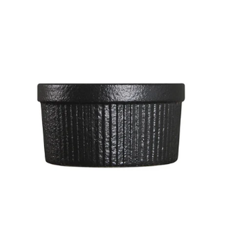 3½″ Textured Black Porcelain Ramekin — 6 oz — product form and finish