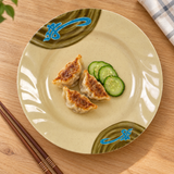 1210-J Wei melamine plate with gyoza and cucumber