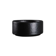 2½″ Textured Black Porcelain Stackable Butter Dish — 2 oz