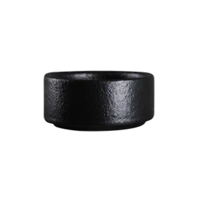 2½″ Textured Black Porcelain Stackable Butter Dish — 2 oz — product form and finish