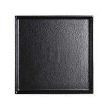 8″ Textured Black Porcelain Stackable Square Plate