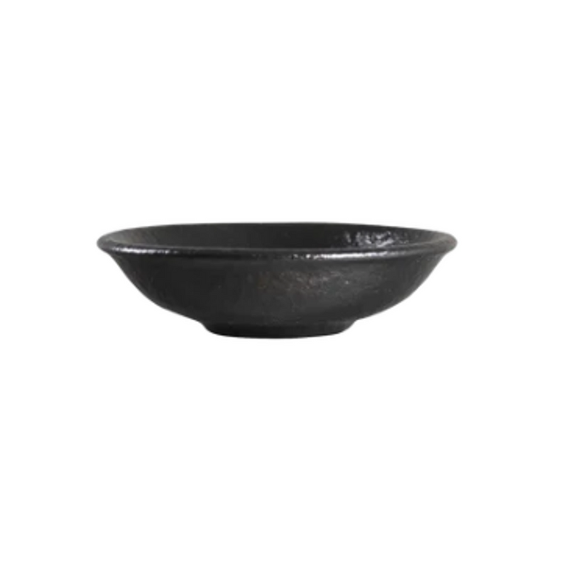 3¾″ Black Ceramic Round Dish — 2 oz — product form and finish