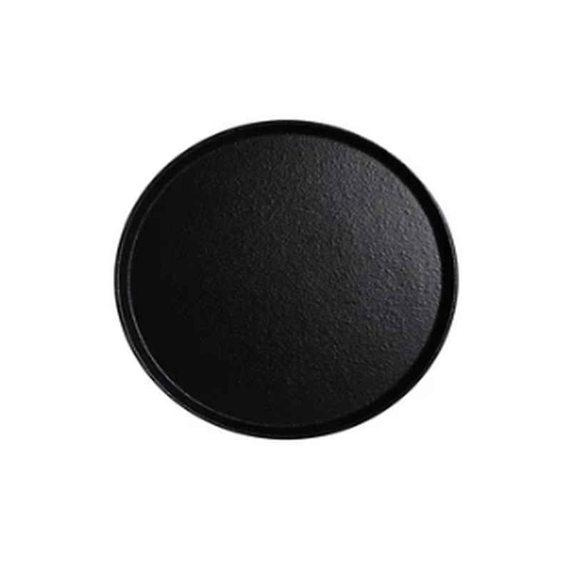 6¼″ Textured Black Porcelain Stackable Round Plate — product form and finish