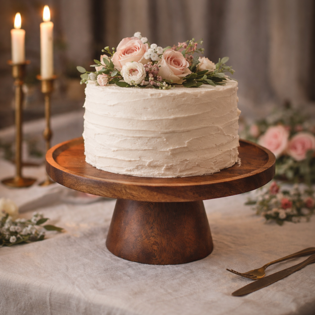Cake stand 8.5’’ acacia wood