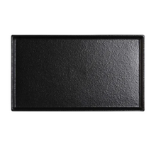 11¾″ × 6½″ Textured Black Ceramic Stackable Rectangular Plate