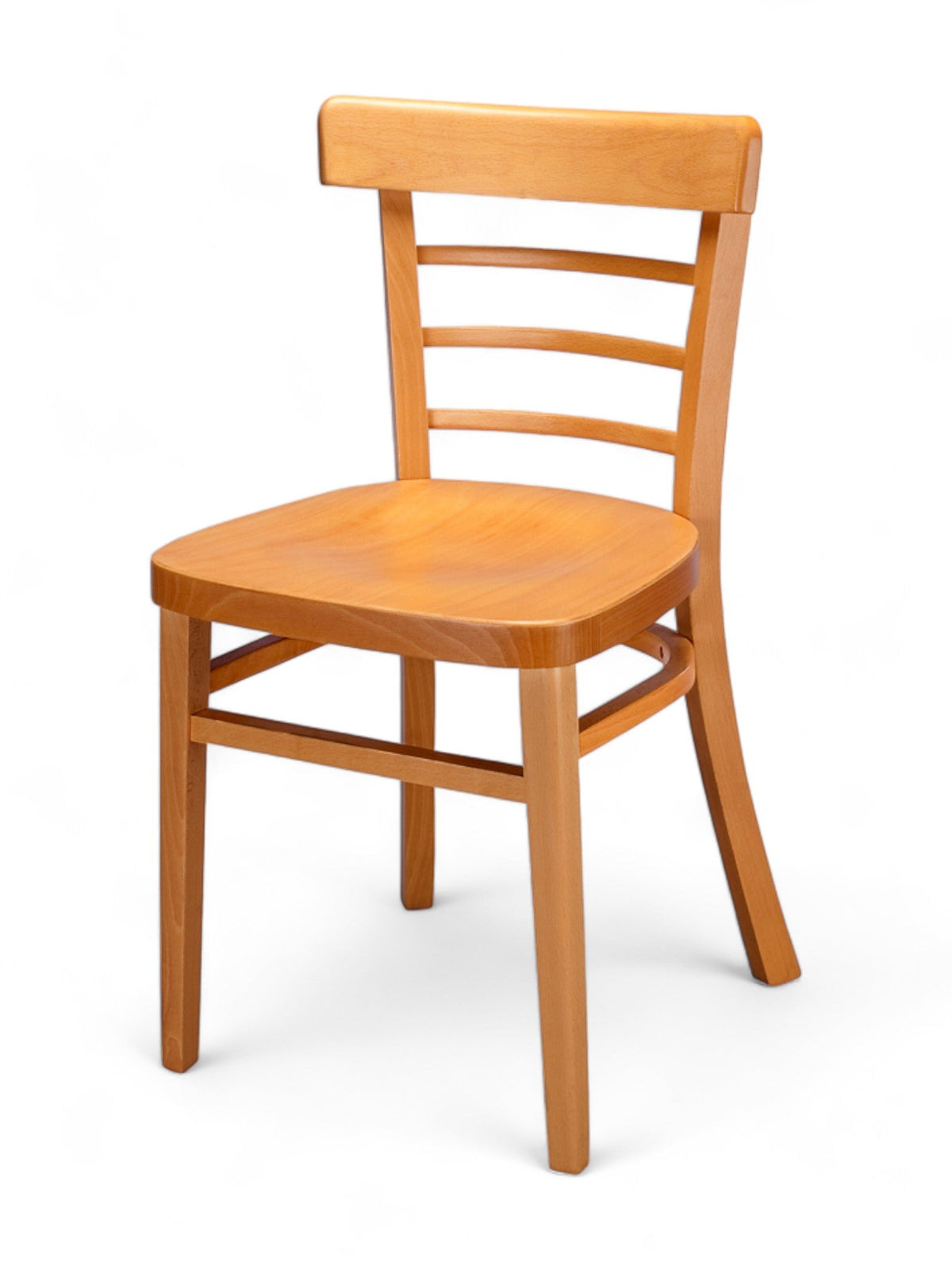 Solid Beechwood Ladder-Back Restaurant Chair with Veneer Seat – Natural