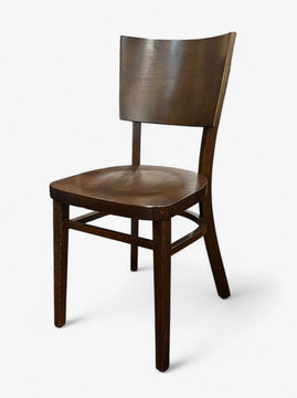 Solid Beechwood Restaurant Chair with Veneer Seat – Dark Walnut