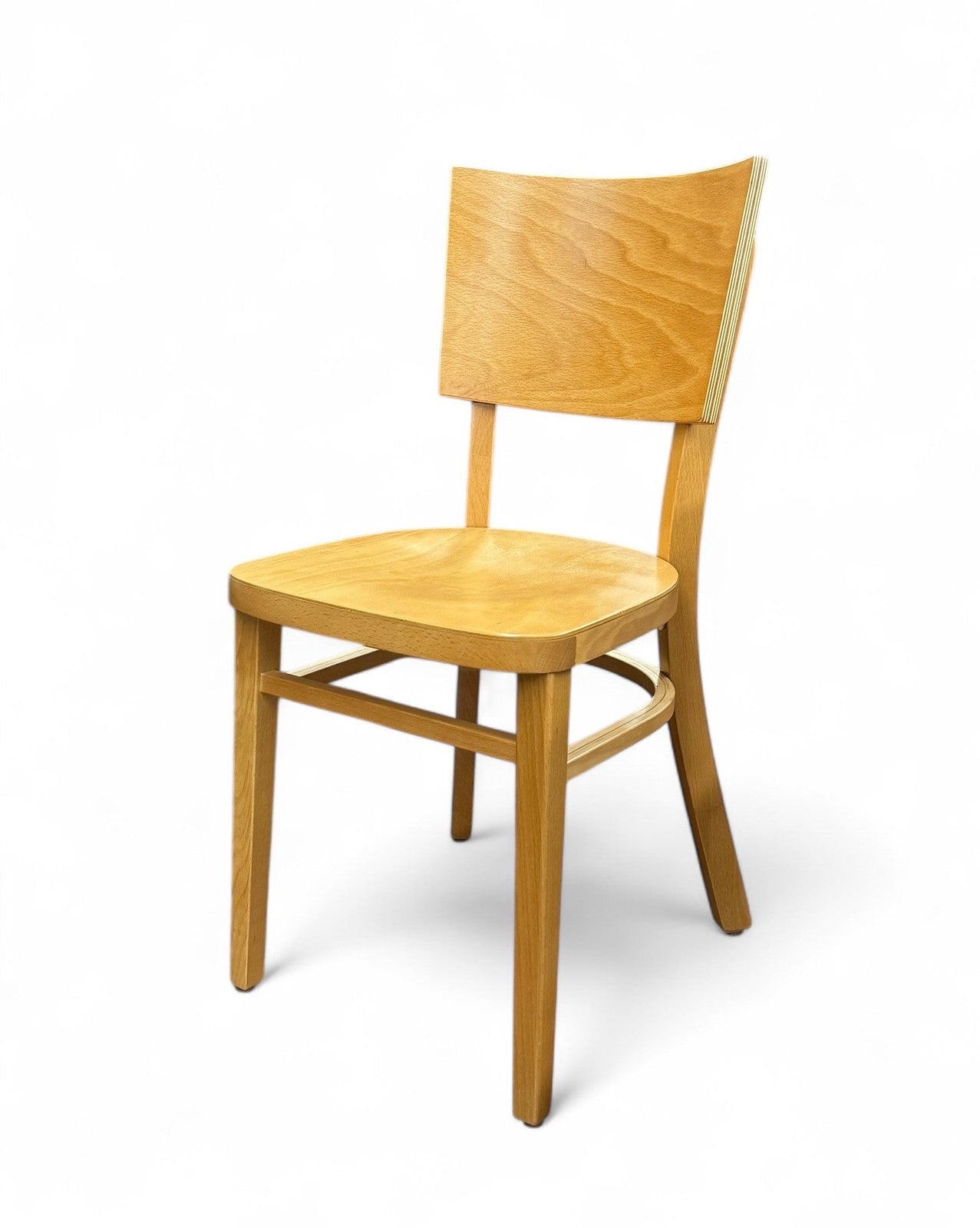 Solid Beechwood Restaurant Chair with Veneer Seat – Natural
