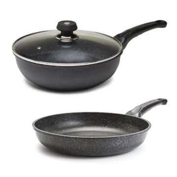 CAST FRY & WOK PAN W/LID 11" 3PCS/SET